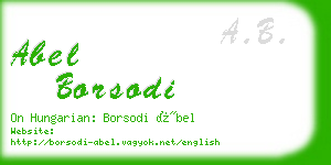 abel borsodi business card